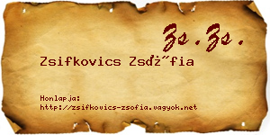 Zsifkovics Zsófia névjegykártya